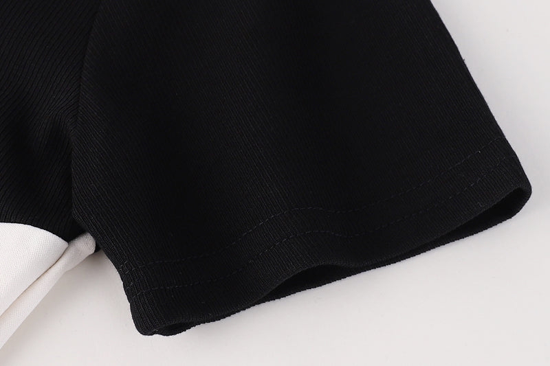 Design Sense Niche Polo Neck Lace Up Short Sleeve