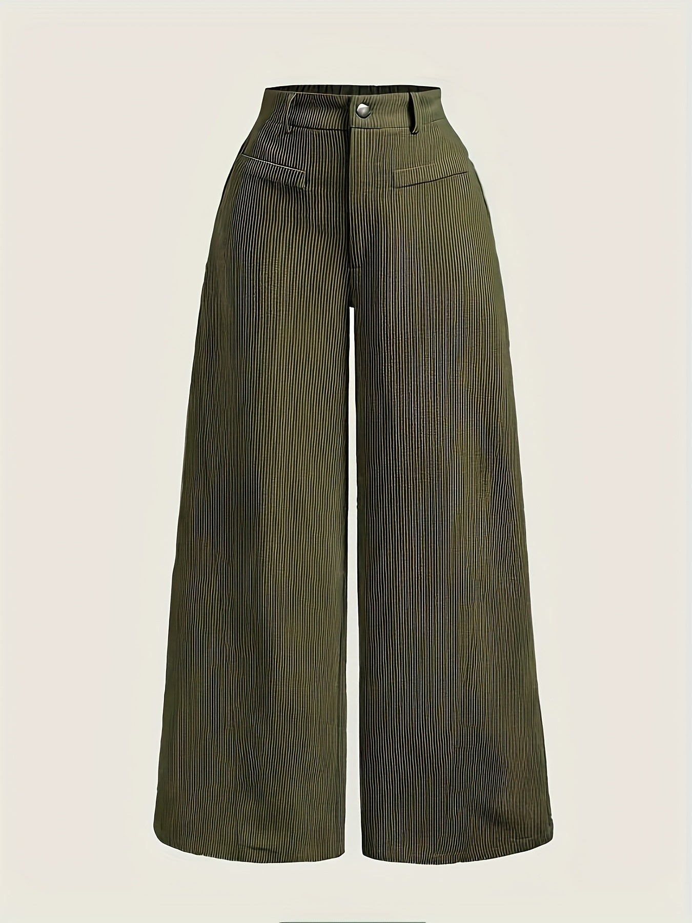 High Waist Wide Leg Pants With Vertical Stripes Straight Mopping Pants Commuter's All-matching