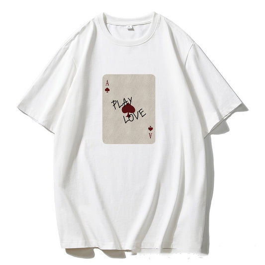 Cotton Short-sleeved Shirt Printed Round Neck T-shirt