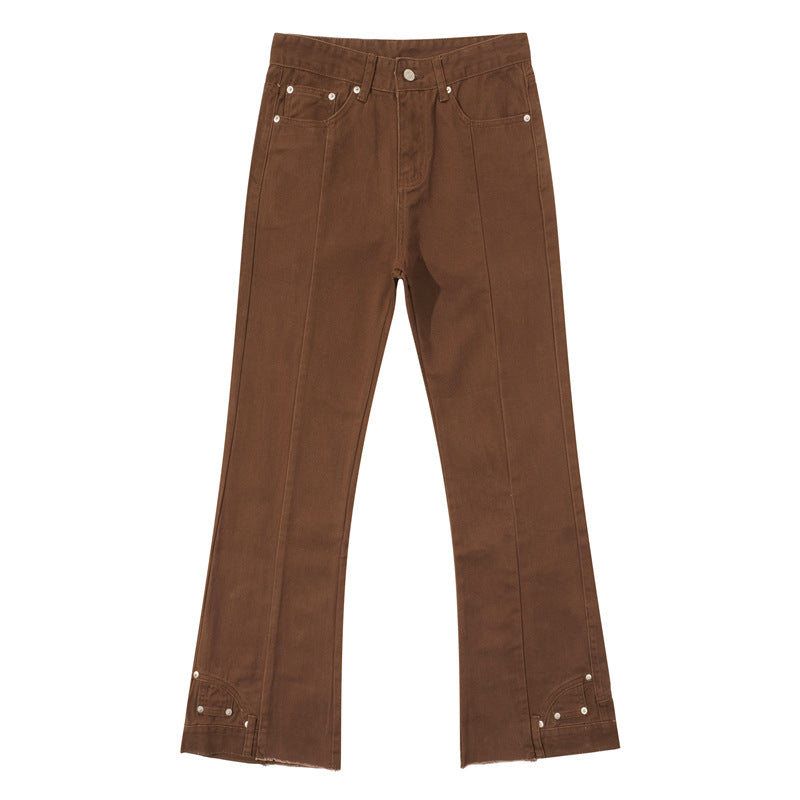 Vintage Patchwork Irregular Loose Micro-Flare Pants