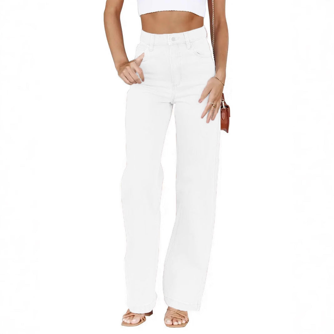 Temperament Commute Wide Leg Pants Washed