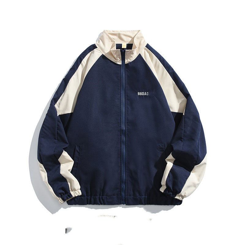 Long Sleeve Standard Jacket New Color Matching Baseball Collar Fashion Men