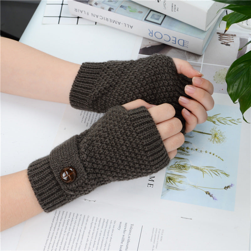 Half Fingerless Gloves In Autumn And Winter