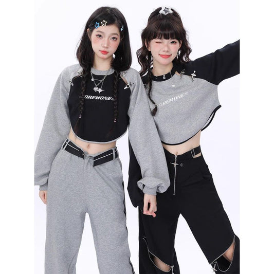 Women's Autumn Retro Multi-zipper Pocket Two-way Design Drawstring Casual Pants