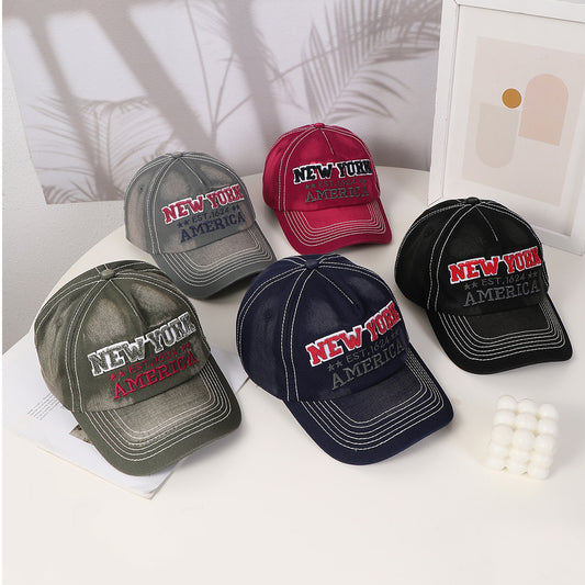 Spring And Autumn Men's And Women's Style Baseball Caps With Fashionable NEW YORK Letter Embroidery. Versatile For Outdoor Cycling.