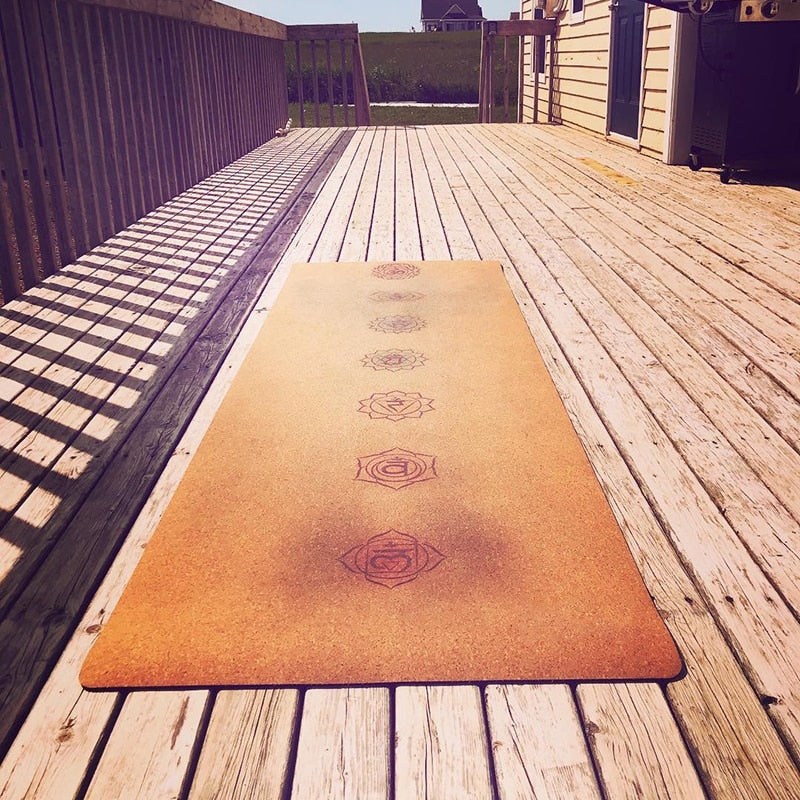 7 Chakra Yoga måtte af kork