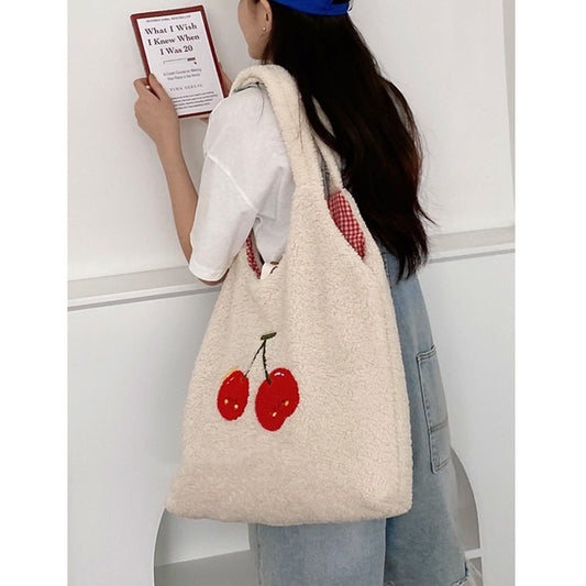 Thickened Plush Japanese Lazy Style Handbag