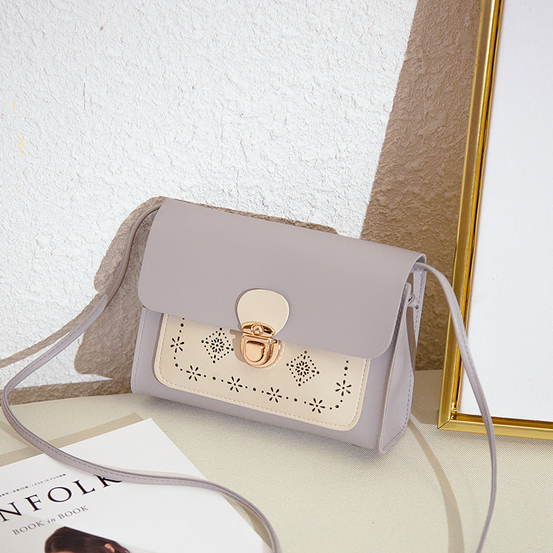 Small square bag double color matching shoulder bag