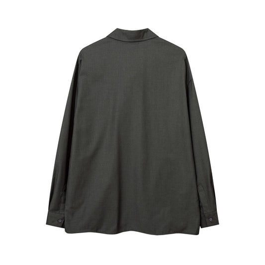 Spring And Autumn Lapel Zipper Shirt Coat