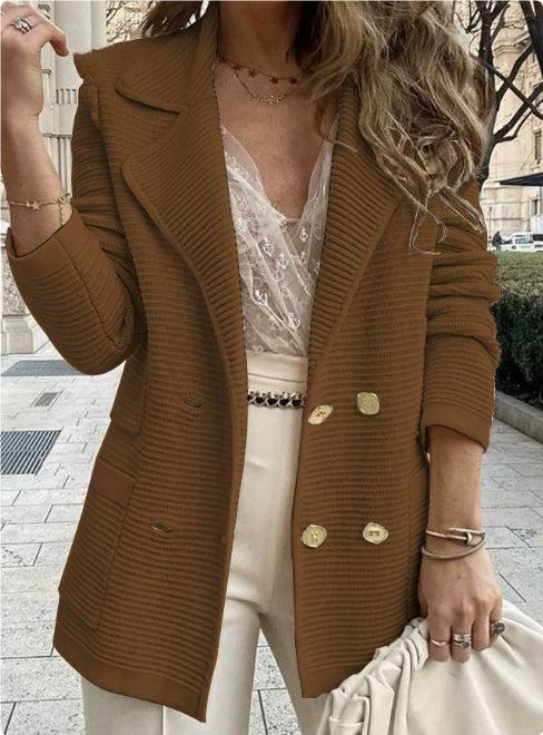 Solid Color Pit Strip Casual Suit Short Loose Jacket