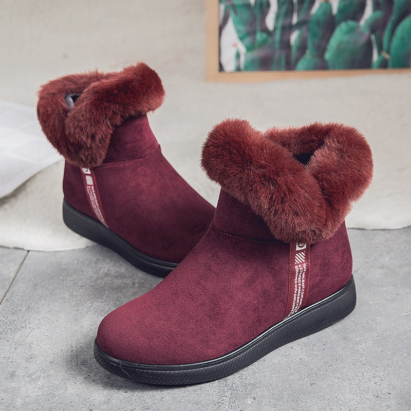 Plus Fleece Ankle Boots Thicken Middle-aged And Elderly Cotton Shoes