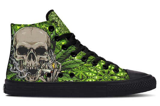 Men's And Women's Fashion Color Printing High-top Canvas Shoes