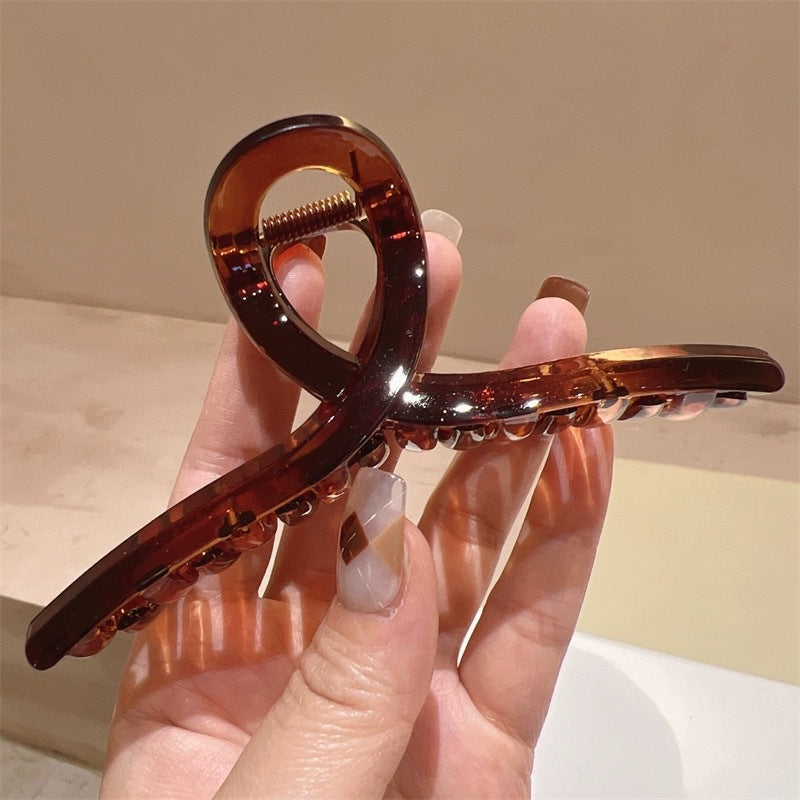High-grade Tea Brown Simple Grip Hair Volume