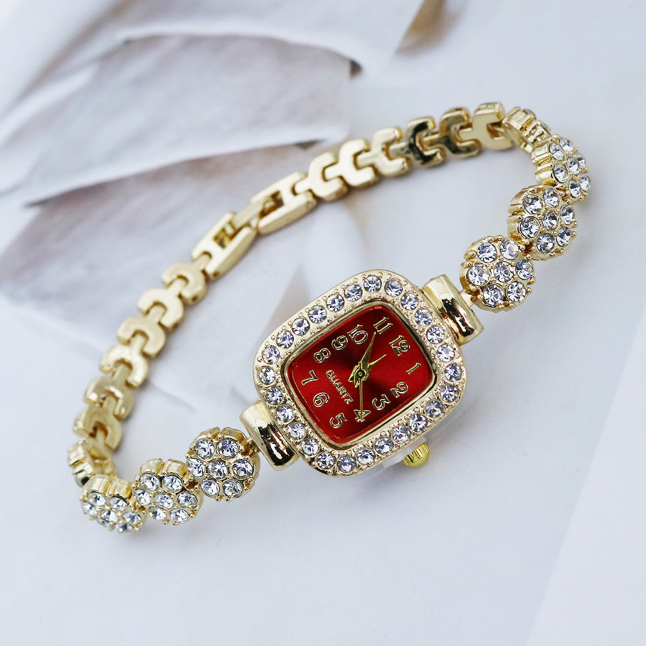 Special Interest Light Luxury Temperament And Fully-jewelled Square Fashion Watch