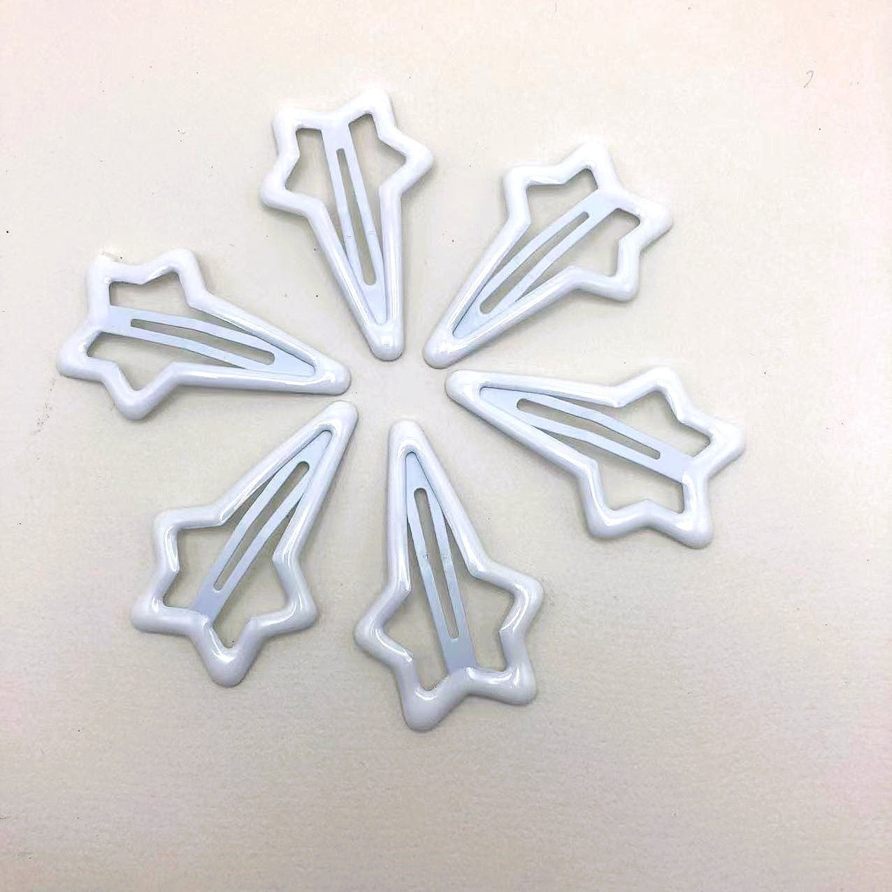 Five-pointed Star Hair Clip In Solid Color With Oil-drip Design