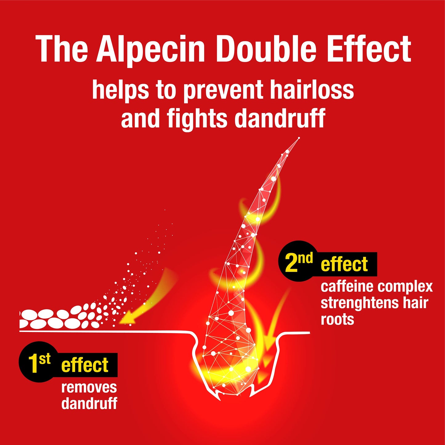 Alpecin Double Effect Schampo 2x 200ml | Avlägsna mjäll och få en naturlig hårtillväxt | Energizer för starkt hår | Hårvård för män som tillverkats i Tyskland