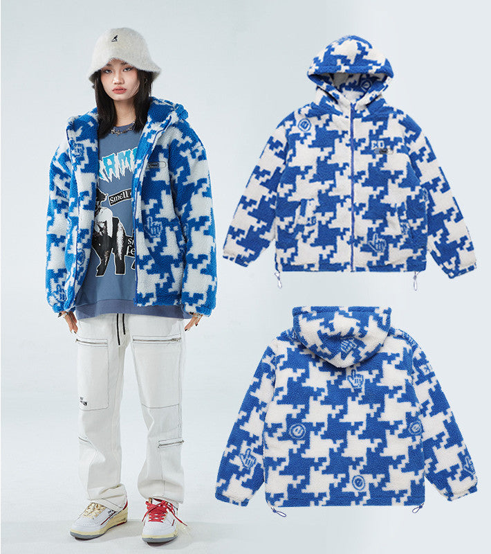 Trendy Loose Irregular Plaid Jacket Couples