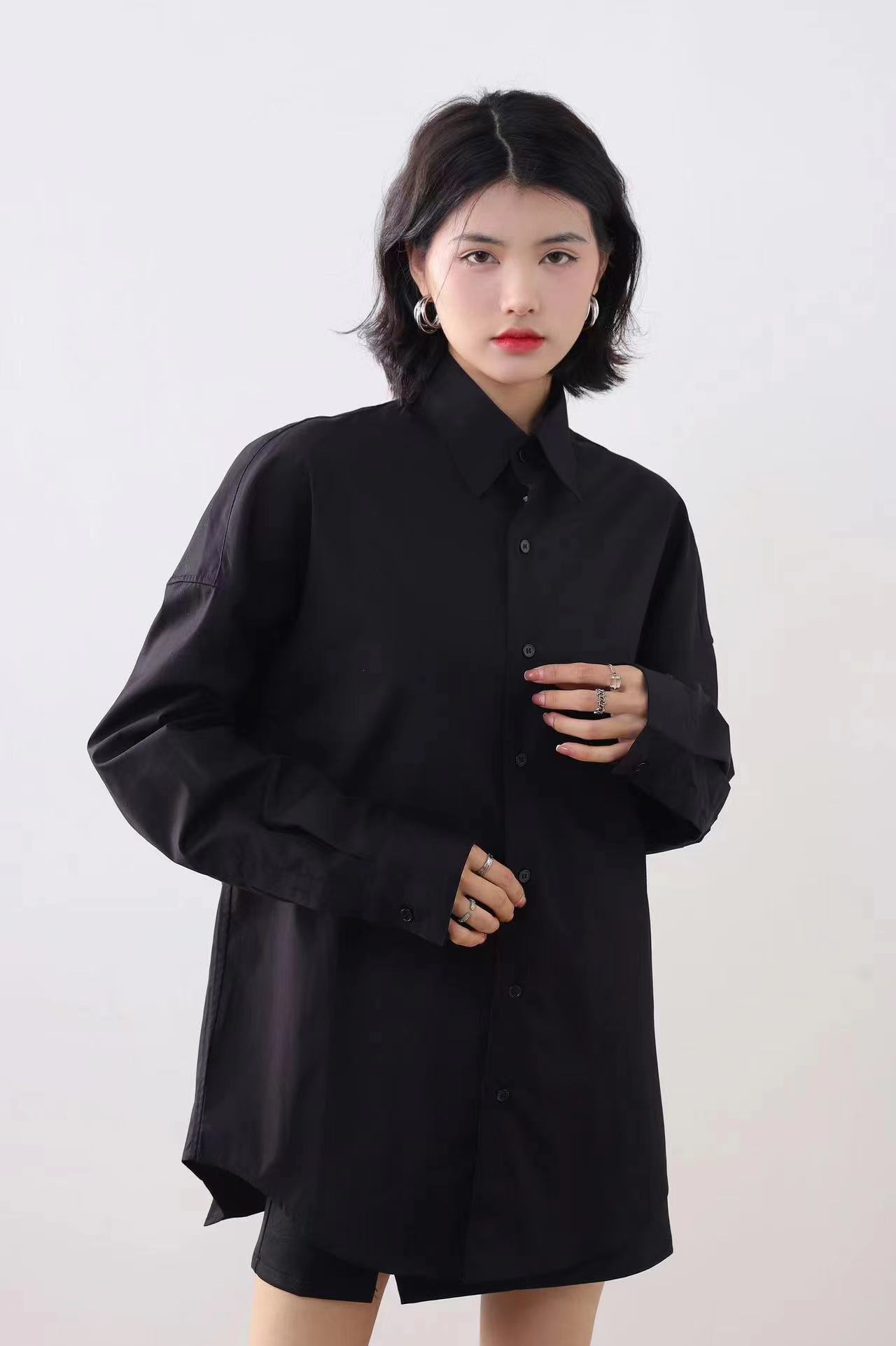 Vintage Rose Embroidered Shirt Coat Women's Casual Long-sleeved Top