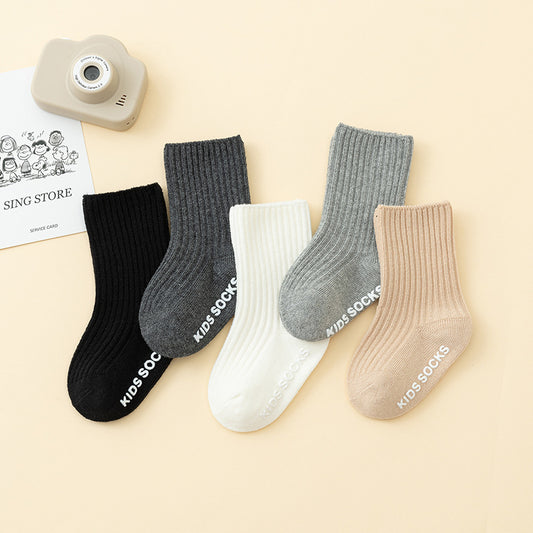 Infant And Toddler Cotton Double-Needle Glued Anti-Slip Socks