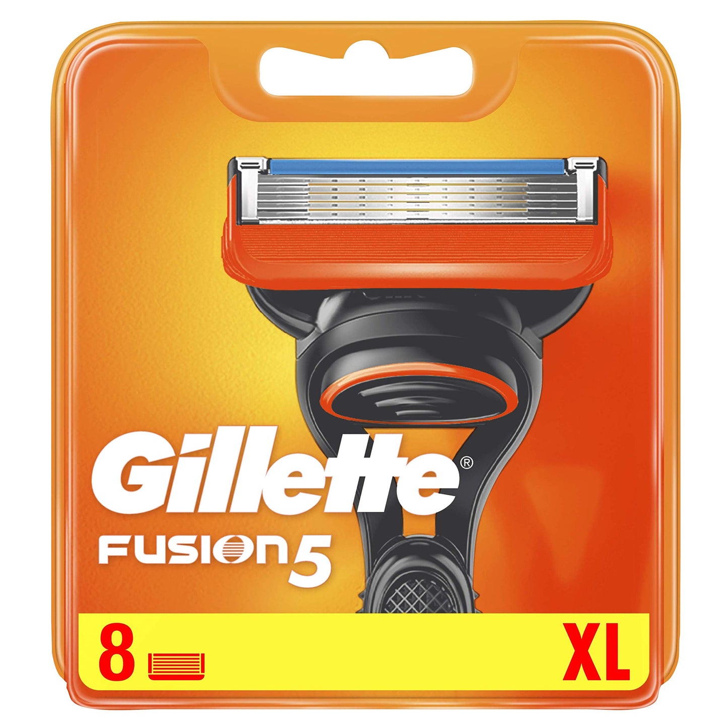 Gillette Fusion 5 Rakbladsrefiller För Män, 8 st, Med Antifriktionsblad För Upp Till 20 Rakningar Per Refill