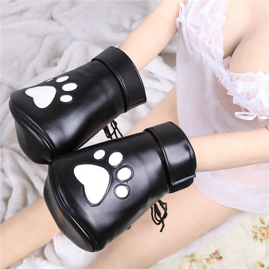 Sponge Filled Bright Leather PU Handcuffs