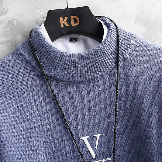 Fashion Half Turtleneck Sweater Men's Loose Long Sleeve Sweater