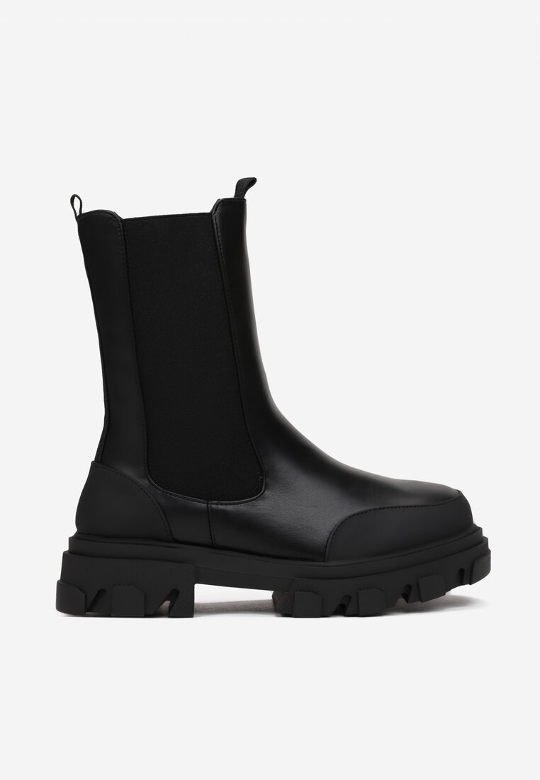 Smoke Tube Boots Stitching Thin Thin Boots Women's Short Boots Single Boots Mid-tube Thick Bottom