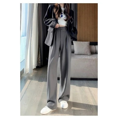 New Brown High Waist Slimming Loose Drooping Small Casual Pants