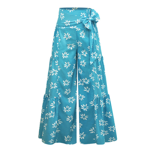 New Digital Printed Women's Loose Casual Pants Beach Wide