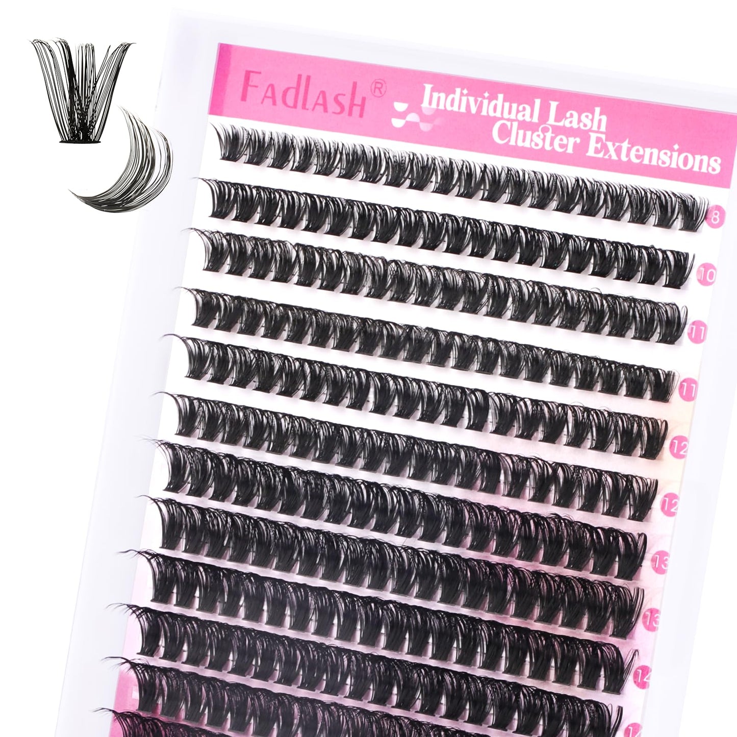 Fadlash Wispy Cluster Lashes DIY individuella fransar 0.07 D Curl 8-16mm 60D fransförlängning återanvändbar mjuk fluffig ögonfransförlängning