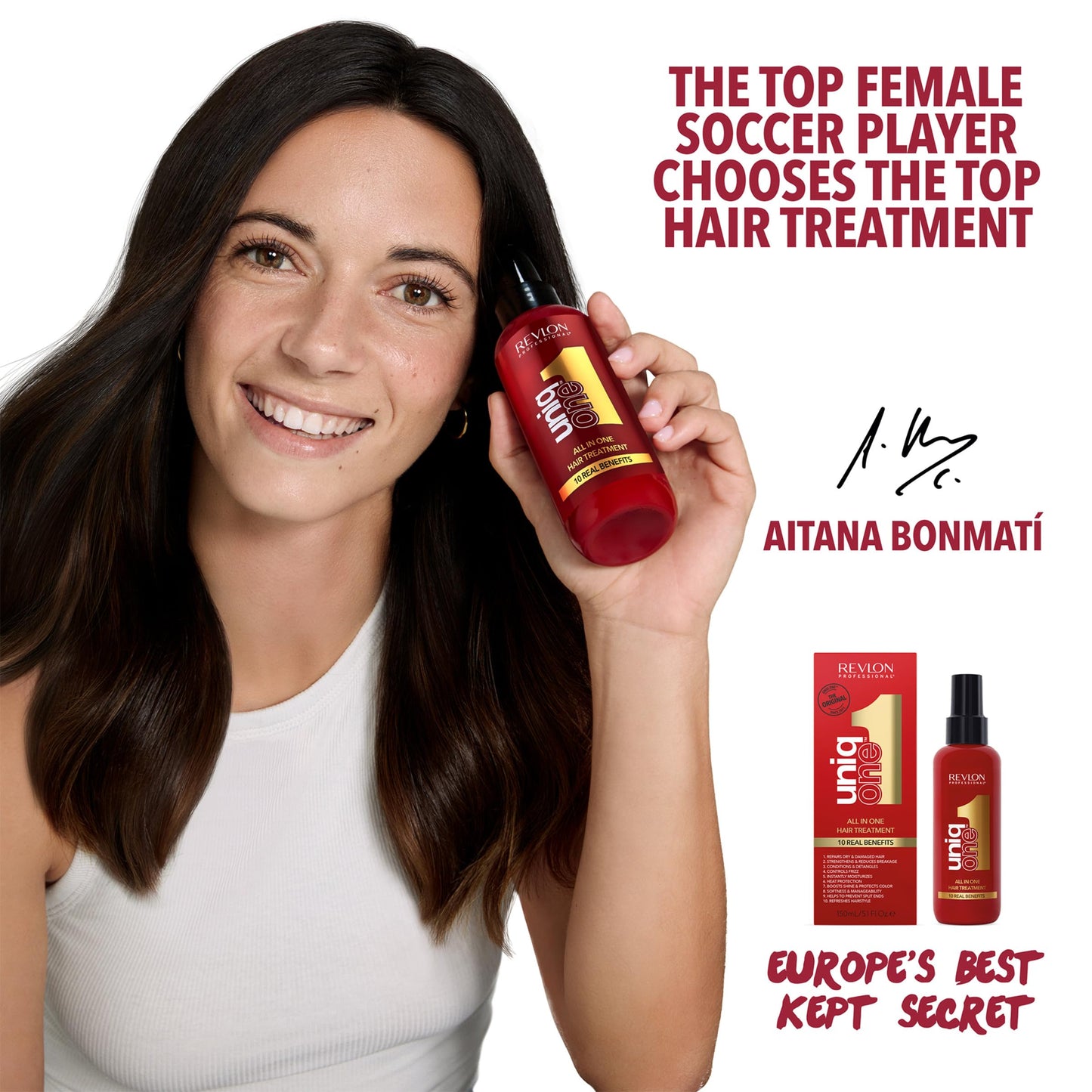 Revlon Professional UniqOne UniqOne UniqOne Thermal Hair Protector, fuktgivande leave-in hårspray, klassisk doft - 150 ml