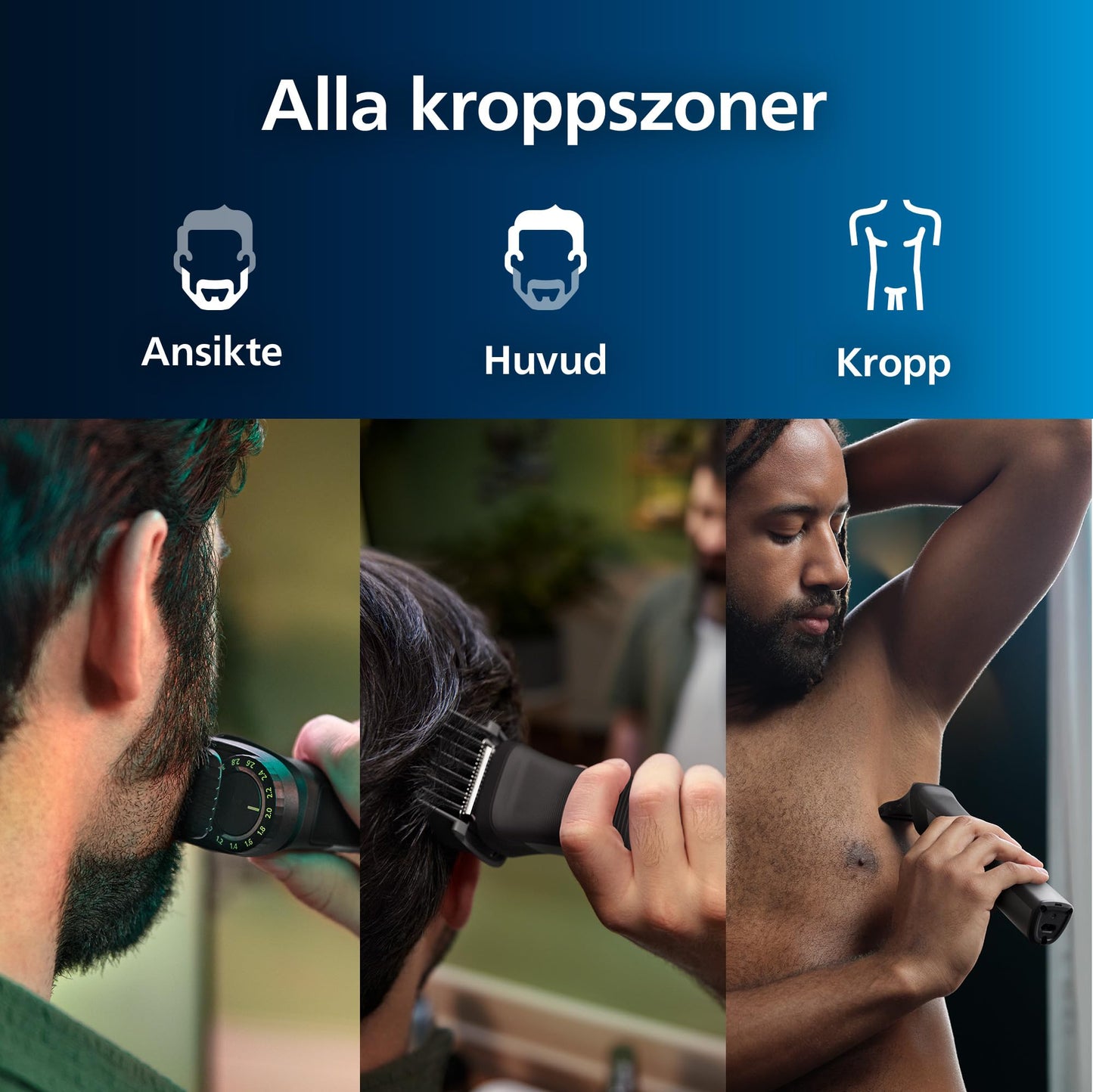 Philips Series 9000 13-in-one Trimmer + OneBlade, groomingset för hela kroppen, exakt trimning, skarpa kanter, smidig rakning, 27 längdinställningar (0,2–20 mm) (modell MG9530/15)