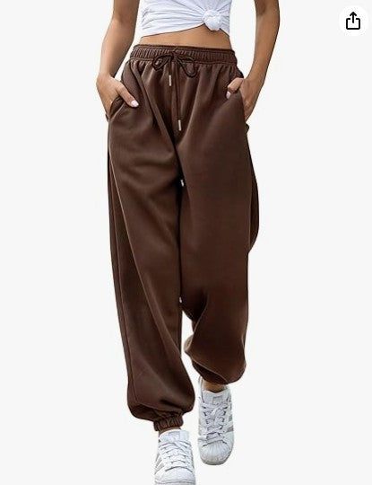 Women's Loose Leisure Sports Drawstring Wide Leg Ankle Banded Pants