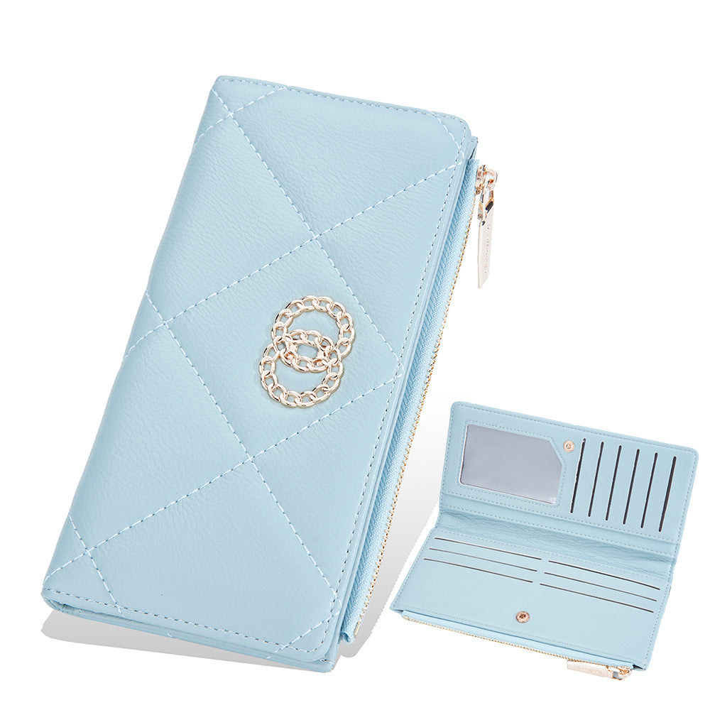 Ny Tegnebog Dame Lang Lynlås Møntpung Flere Kortpladser Tegnebog Dame Koreansk Clutch