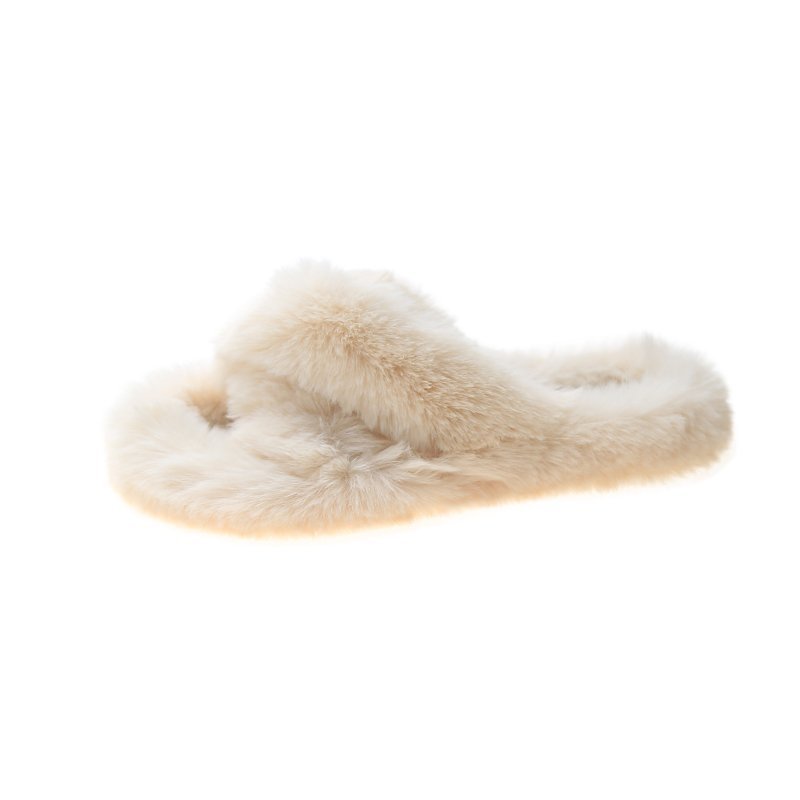 New autumn and winter cross flat-bottomed flip flops