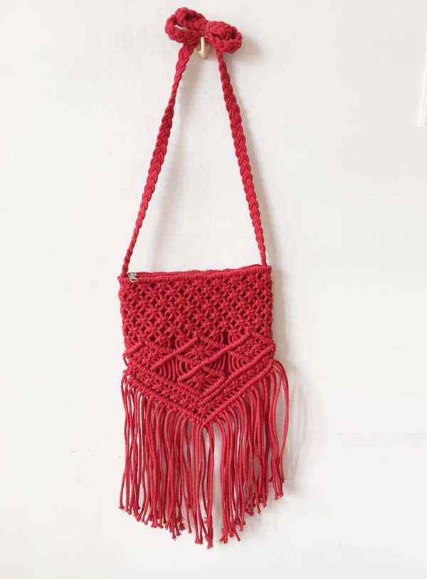Tassel Trend Tassel Cotton Woven Bag