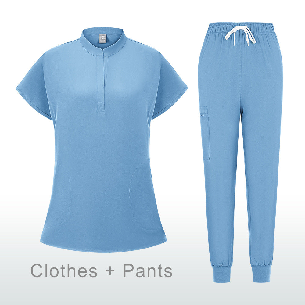 Stretchy, Quick-drying Short-sleeve Scrub Top For Doctors