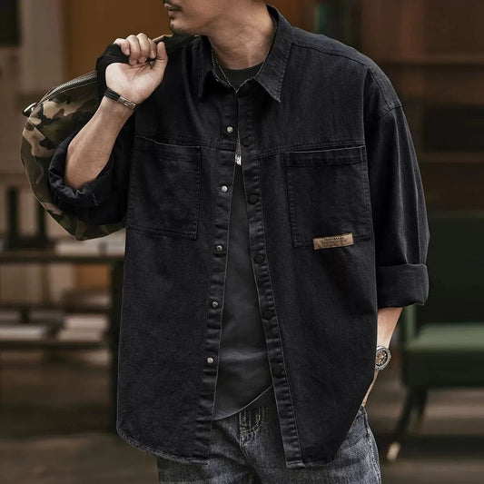 Spring And Autumn Plus Size Loose Casual Top Workwear Shirt Coat