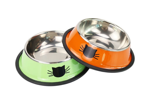 Color stainless steel pet cat bowl