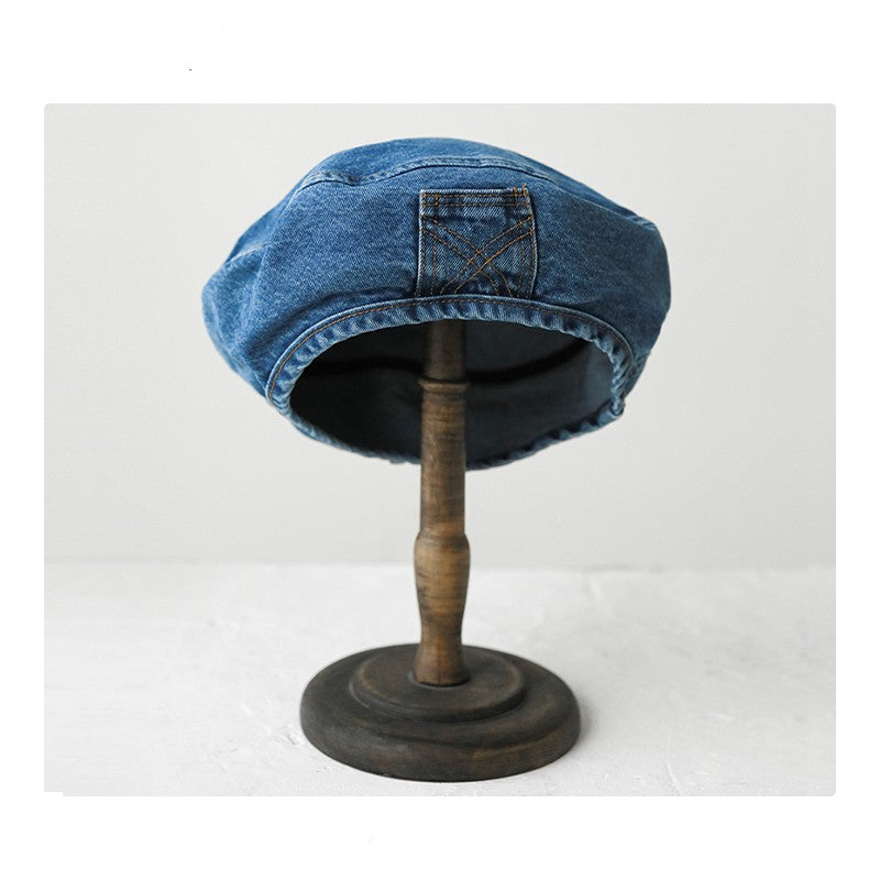 Denim Beret Women's Vintage Painter Hat