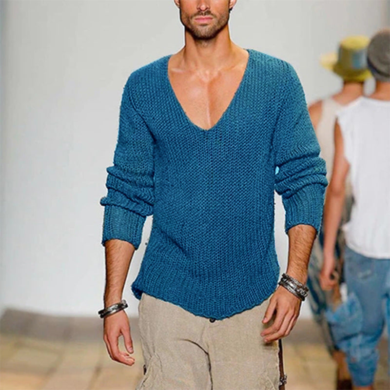 Mens Stylish Casual Knitted Pullover Sweater