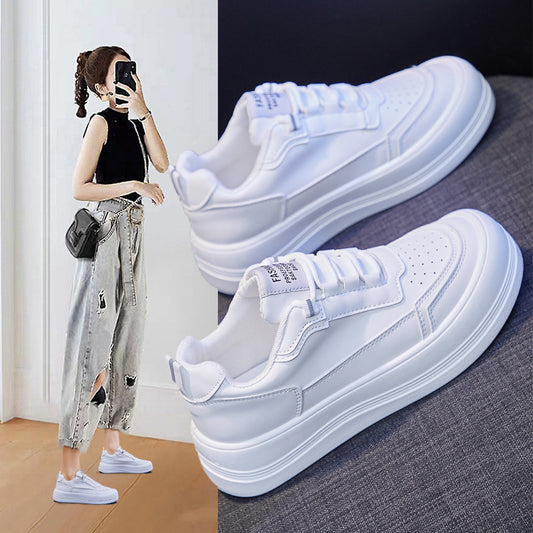 Women's Trendy Thick-soled Sponge Cake Big Toe White Shoes