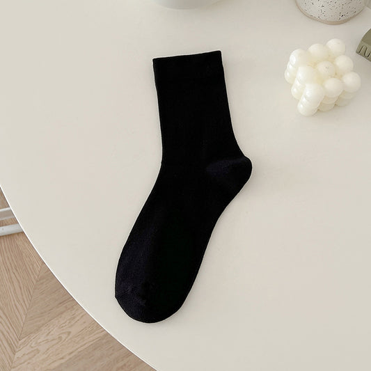 White Stacked Loose Mouth Socks