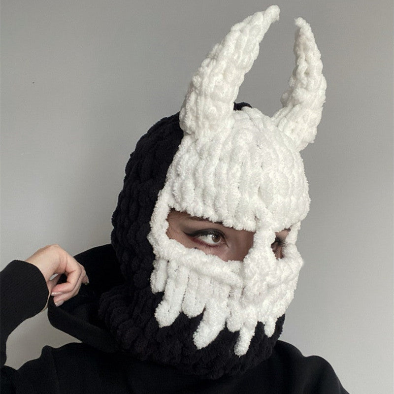 Thickened Demon Mask Warm Travel Fleece Head Cover
