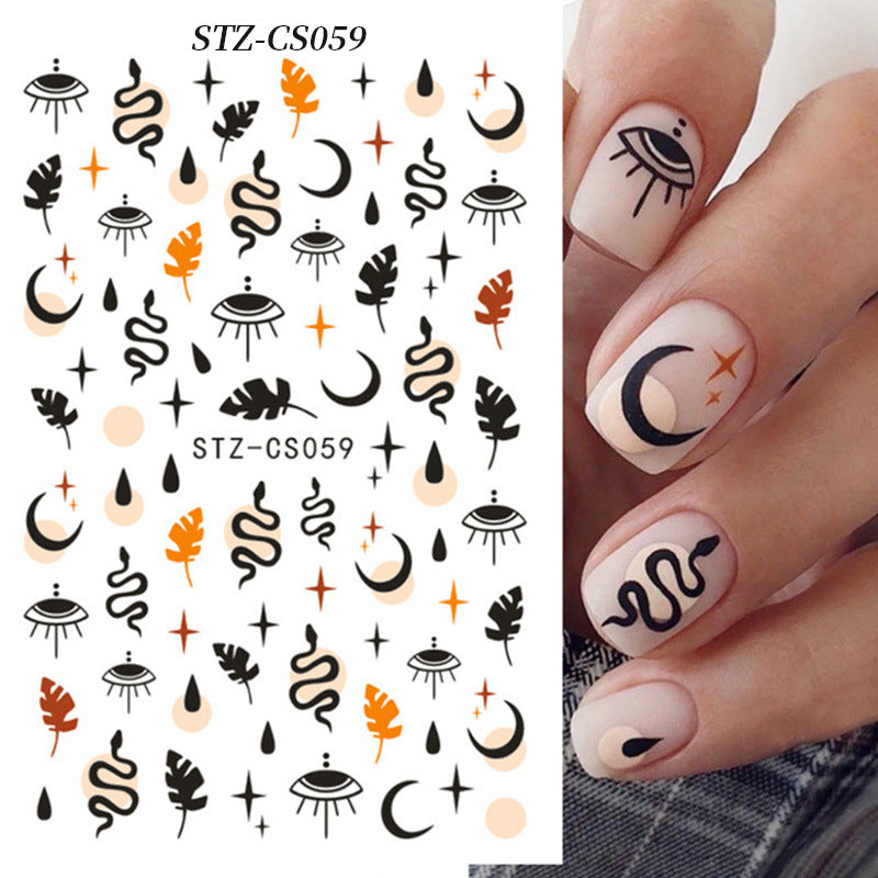 Nail Art Halloween Sticker Adhesive Color Pumpkin Zombie Skull