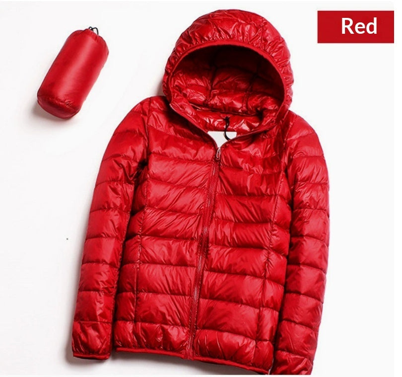 Lightweight Down Jacket Women Short Hooded Super Lightweight