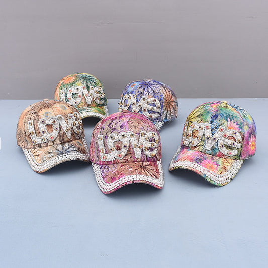 Outdoor Colorful Handmade Pearl Baseball Hat