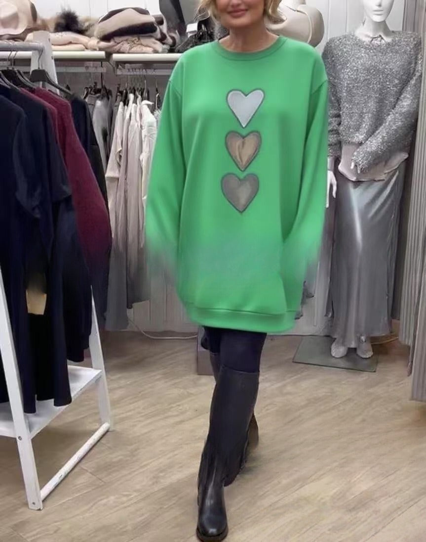 Moderigtig Alsidig Langærmet Rundhalset Afslappet Kærligheds-Sweater