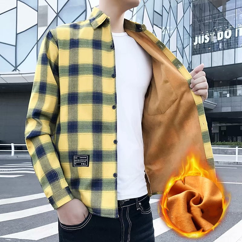 Korean Slim-fit Youth Thickened Warm Student Trendy Shirt
