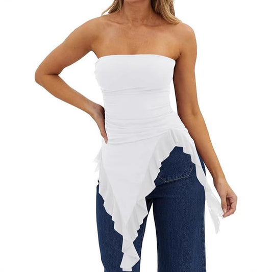Figure-hugging Top With A Ruffled Hem